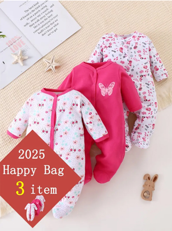 TEEUIEAR 3pcs Cozy Cotton Baby Rompers 