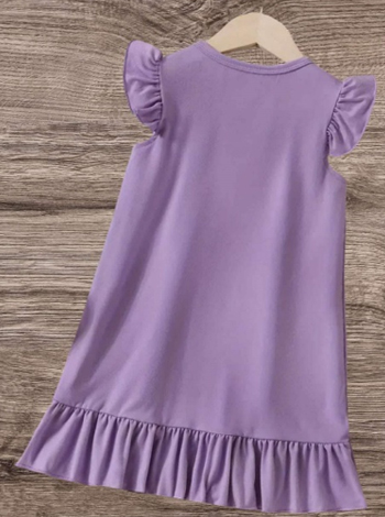 Unicorn Print Flutter Sleeves Dress